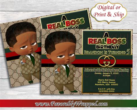 gucci boss baby invitation template|Gucci Boss Baby Invitation .